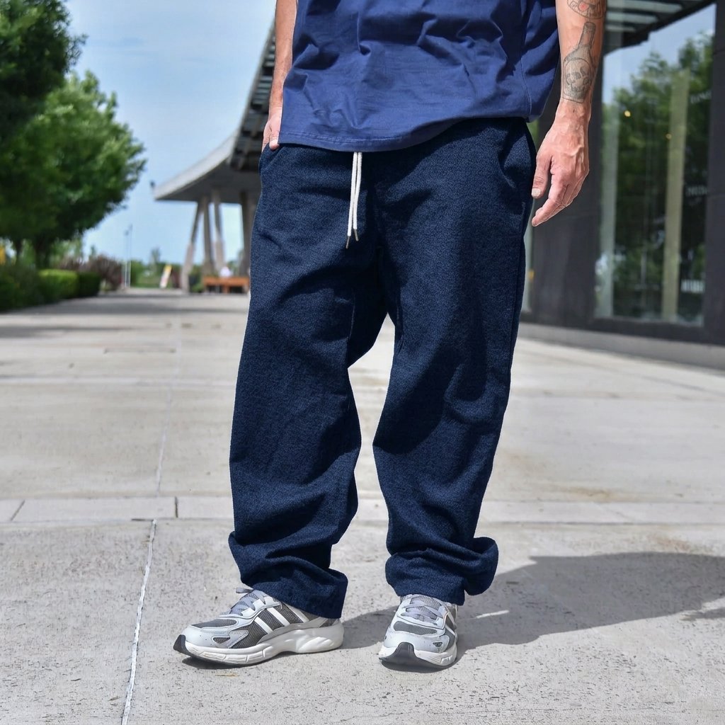 Jogging Baggy Algodon Frizado - AZUL NAVY