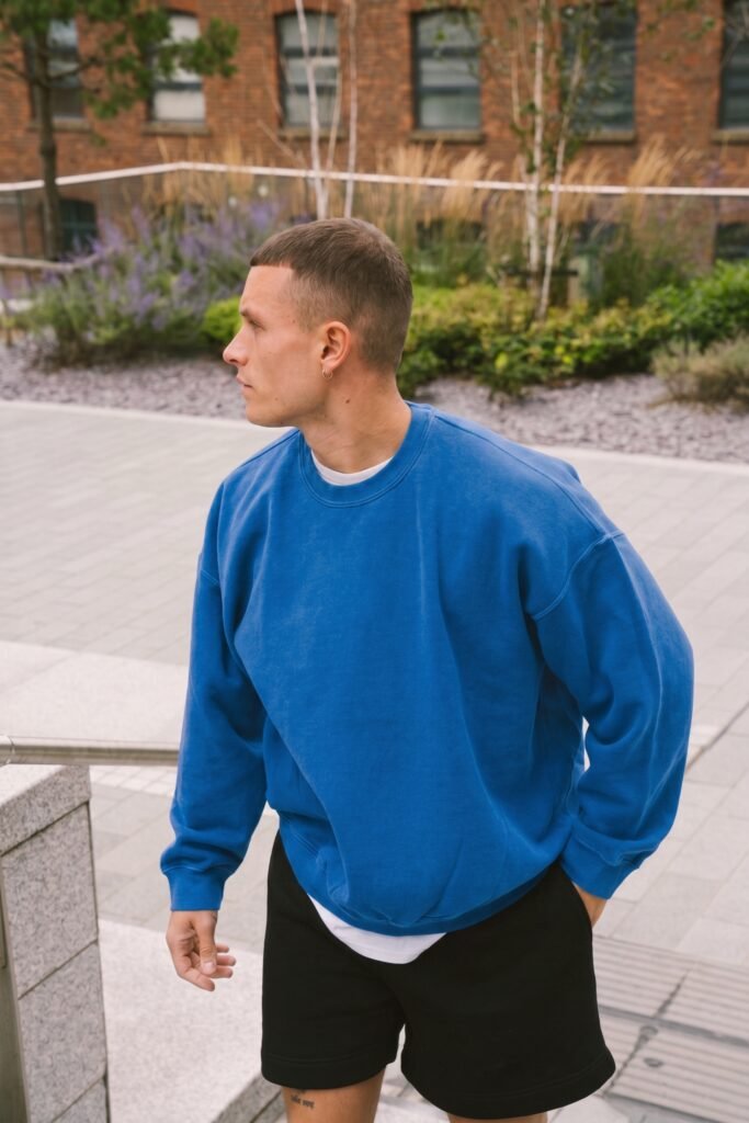 Buzo Oversize Cuello Redondo Rustico - CERULEO