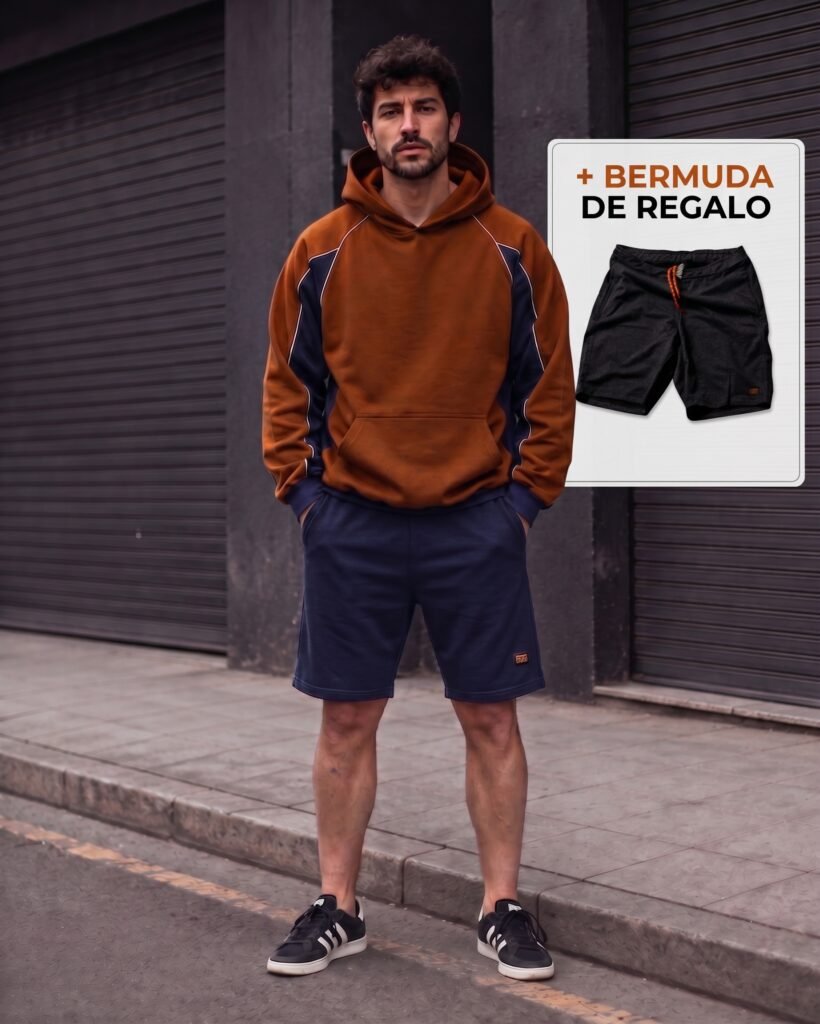 Buzo Sport BROWN & BLACK  + BERMUDA GRATIS