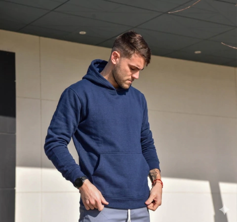 Buzo Regular Fit Rustico - AZUL NAVY
